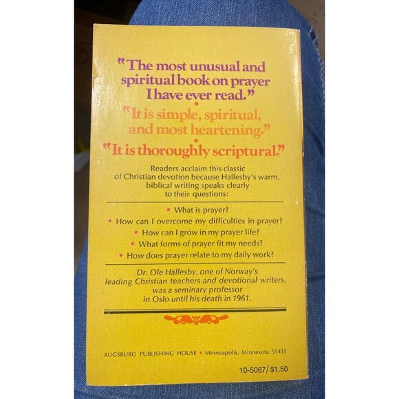 O. Hallesby "Prayer" Book Paperback Spiritual Classic On Prayer & Devotion - Picture 2 of 3